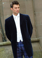 Navy Velvet Frock Coat and Trews Outfit