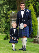 Gents Prince Charlie and Plaid Outfit and Boys Prince Charlie Kilt Outfit