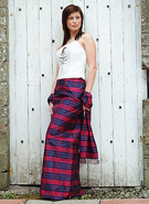 Ladies Tartan Silk Skirt and Bodice and Gents Regulation Doublet Kilt Outfit